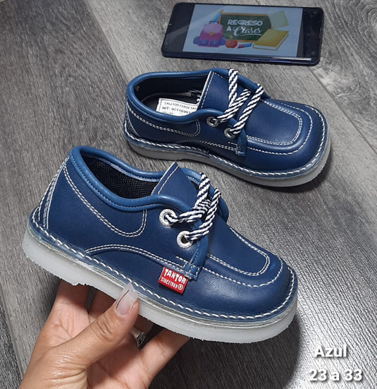 Zapatos Colegiales Goma Azul
