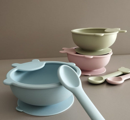 Bowl silicona ranita con cuchara - habibatikids