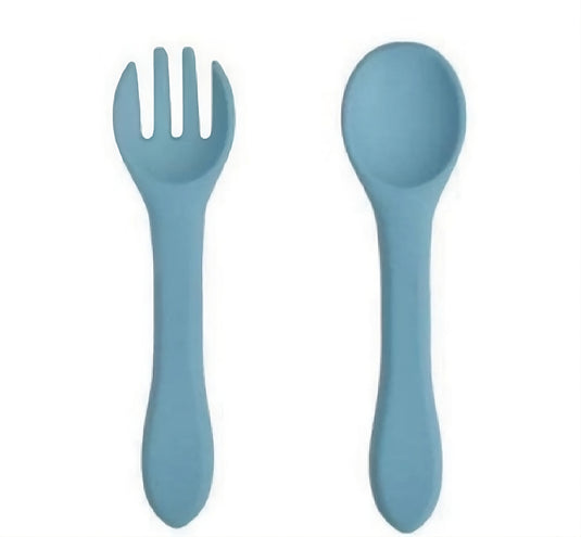 Set cuchara tenedor azul