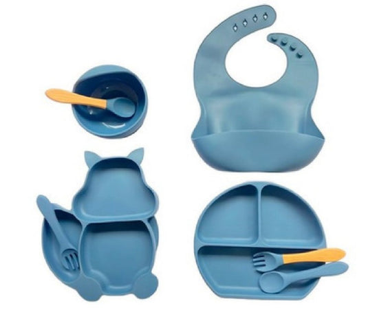 Set platos silicona x 8 libre de bpa - habibatikids