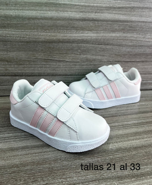 Tenis Adidas velcro rosa - habibatikids