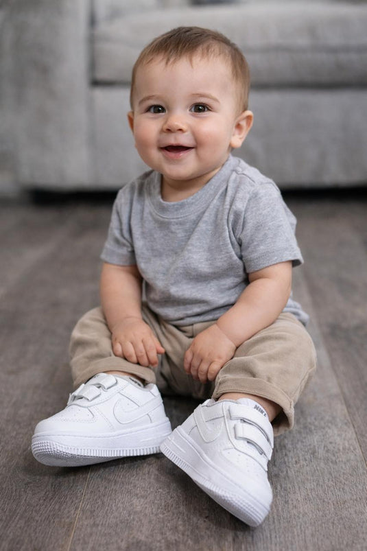 Tenis Force One Bebé Velcro - Blanco
