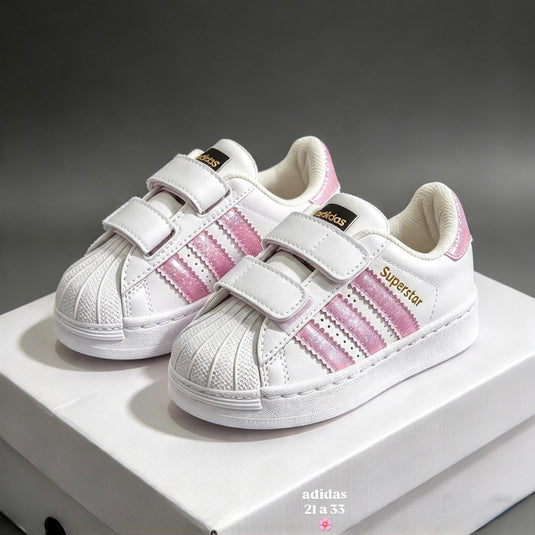 Tenis Adidas SuperStar velcro Brillos - habibatikids