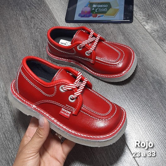 Zapatos Colegiales Goma Rojos