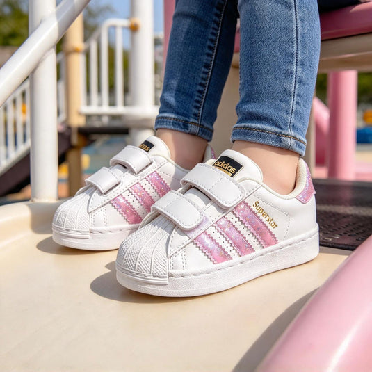 Tenis Adidas SuperStar velcro Brillos - habibatikids